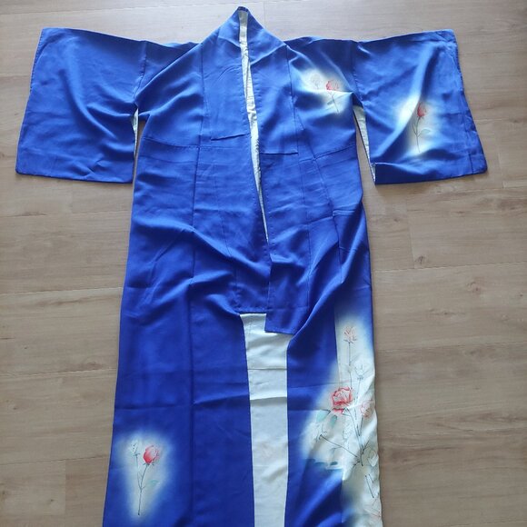 Vibrant Blue Women's Kimono - Picture 2 of 6